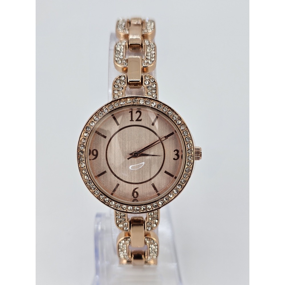 Charter Club Women's Watch 32MM Rose Gold Dial Rose Gold Bands 7.25" NEW Battery